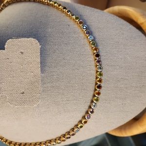 16" Sterling Silver necklace with semiprecious stones